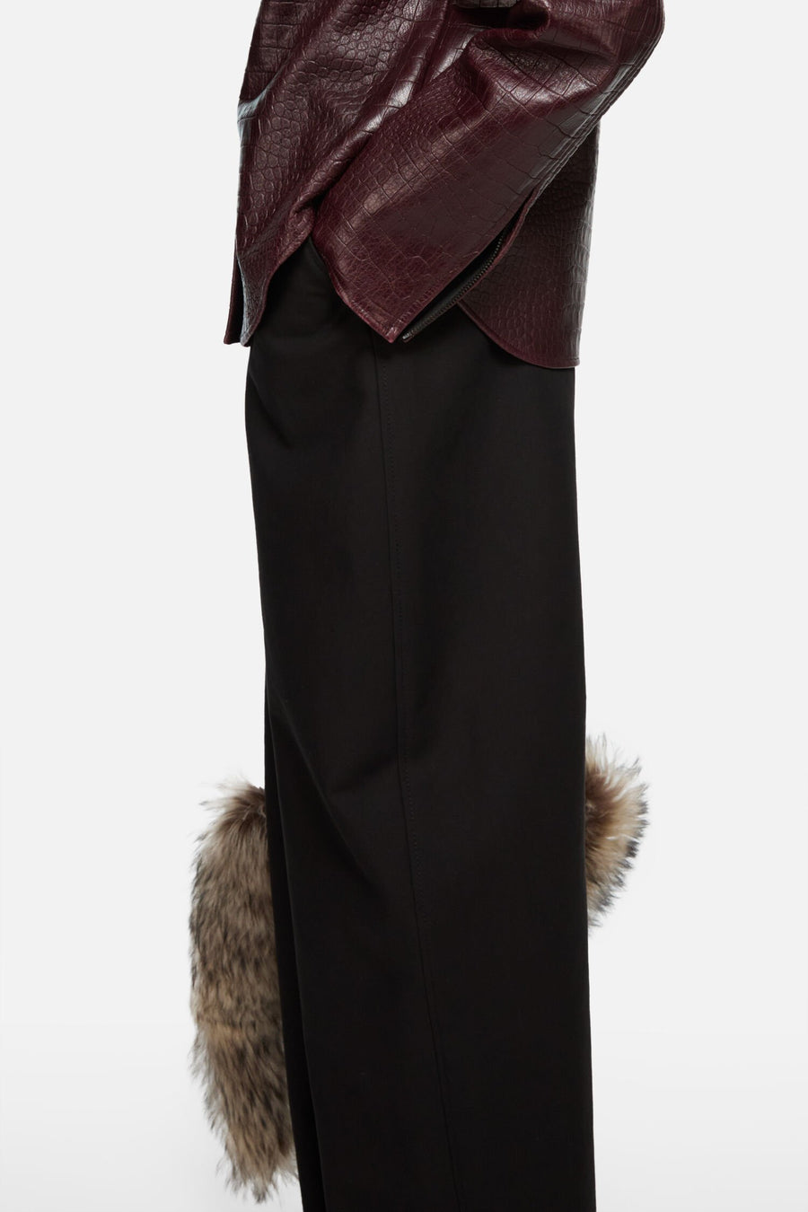 Tailored Satin Trousers Black