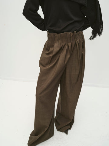 Tatiana Gathered Trousers Brown