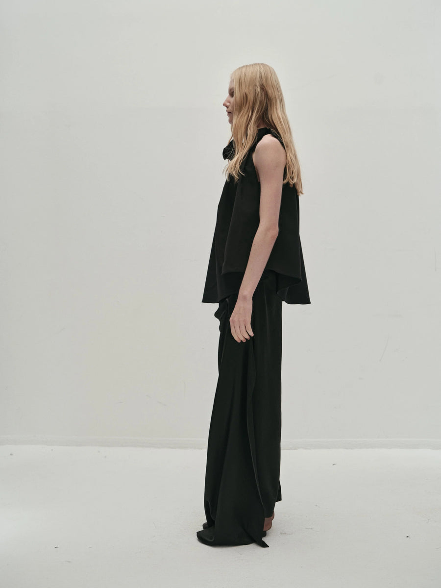 Tatiana Gathered Tank Black
