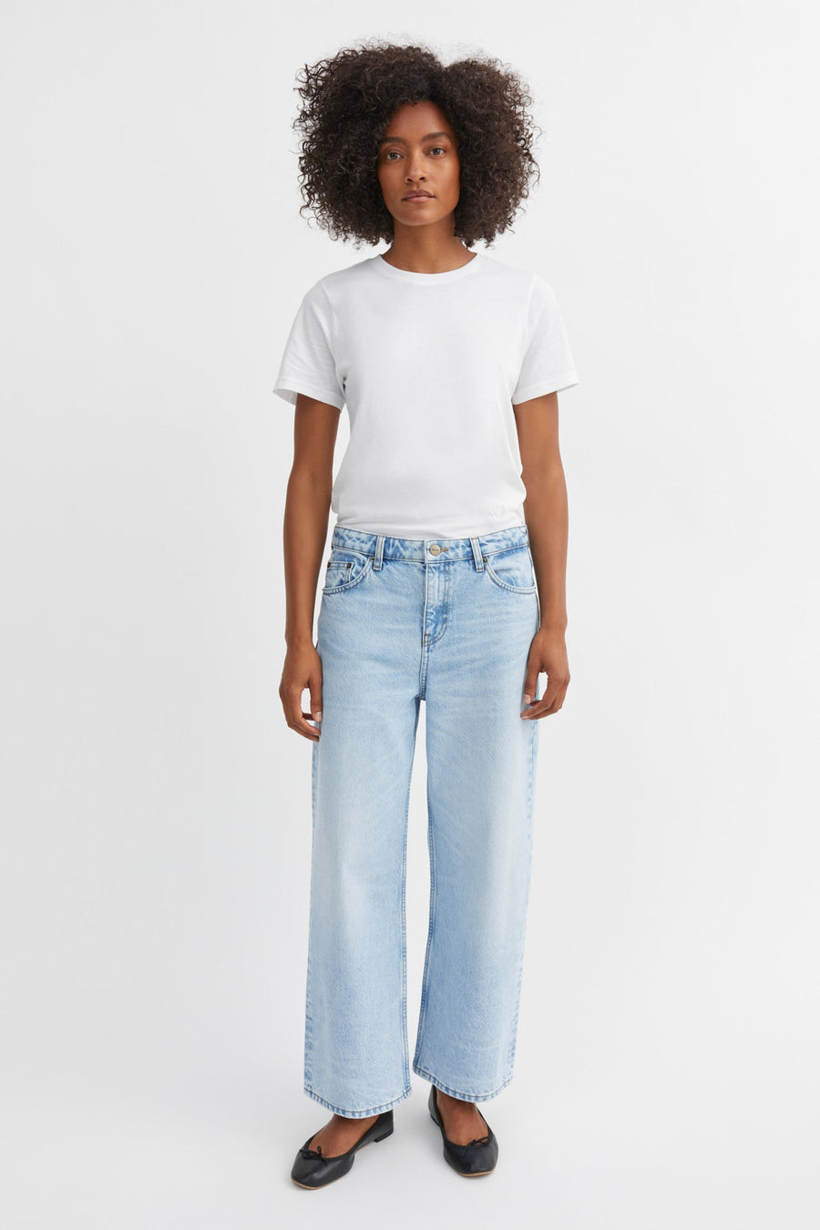 Taylor Cropped Jeans Worn Light Blue