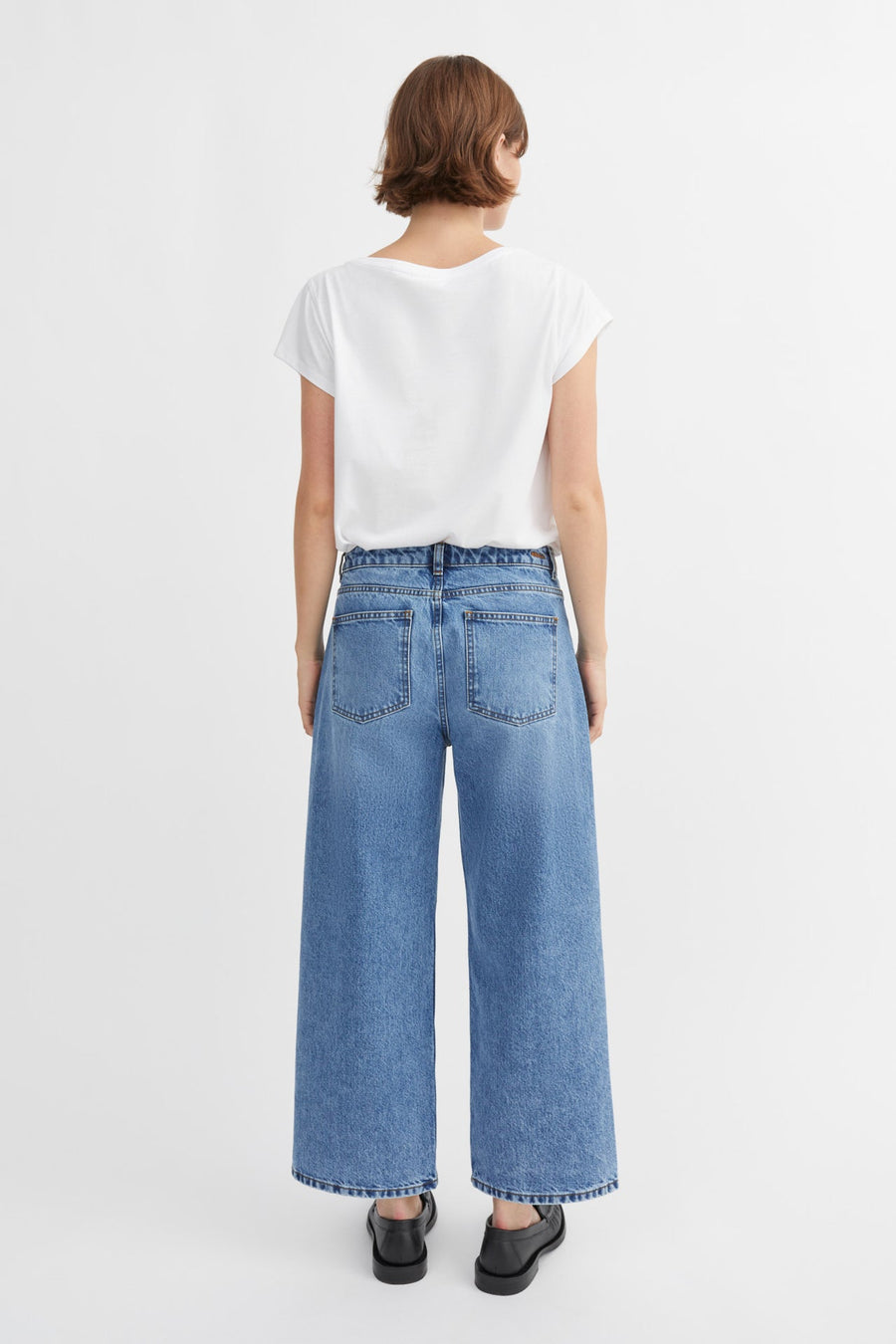 Taylor Cropped Jeans Worn Mid Blue