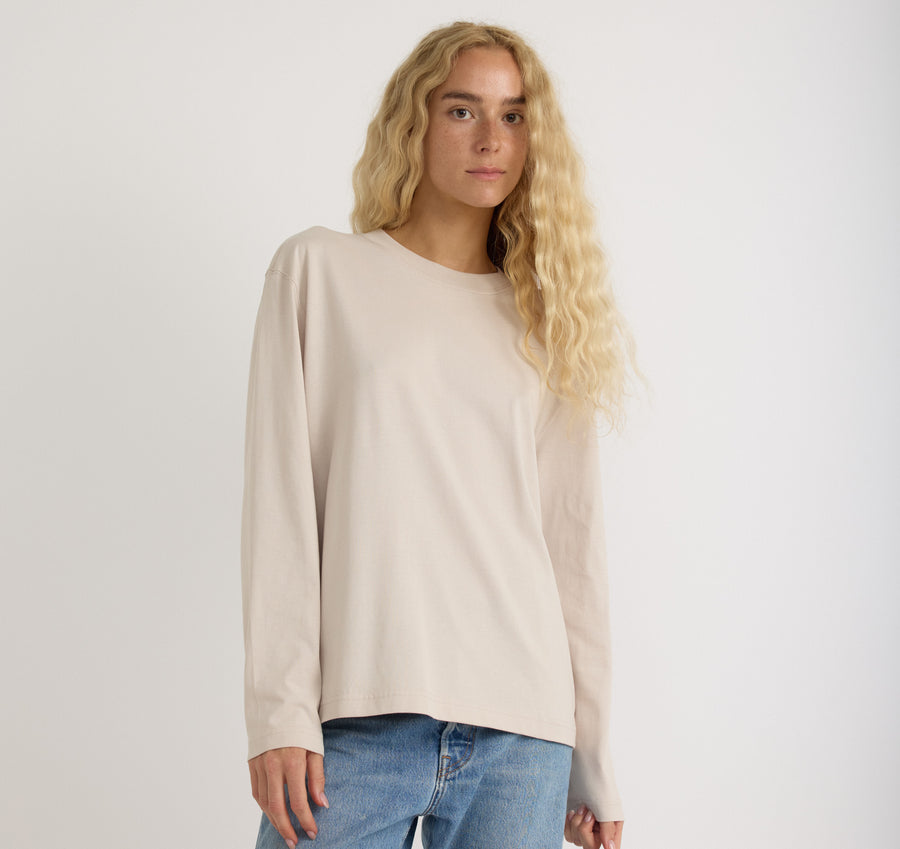 True Heavy Boxy Long Sleeve Tee Sandstone