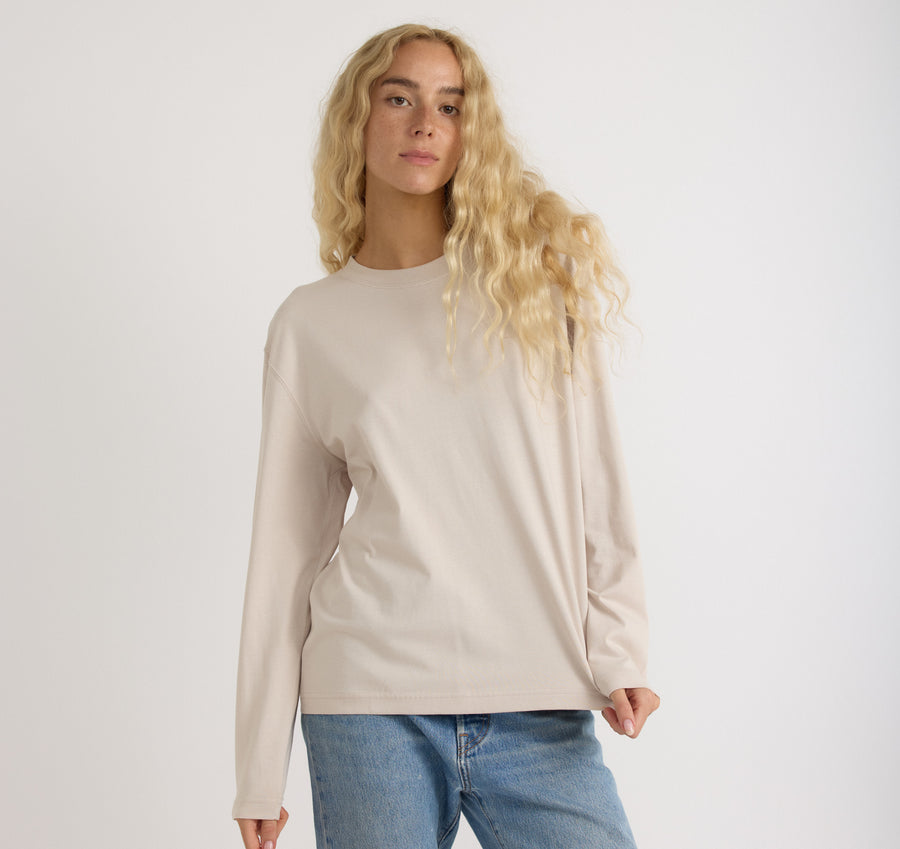 True Heavy Boxy Long Sleeve Tee Sandstone