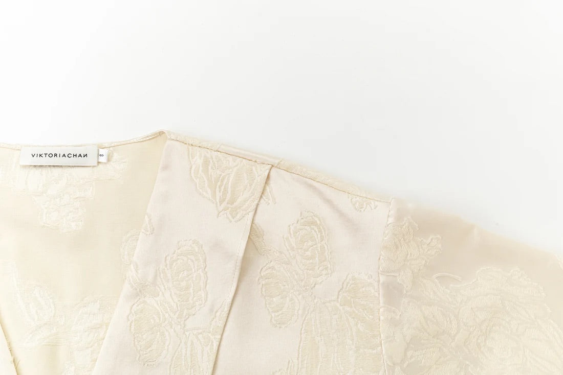 Cleo Jaquard Blouse - Ivory