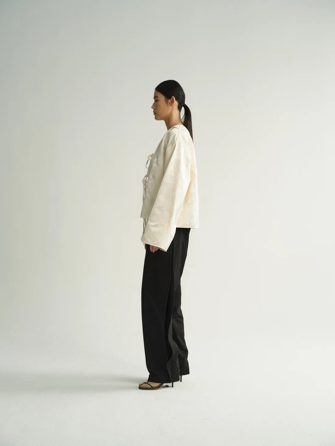 Cleo Jaquard Blouse - Ivory
