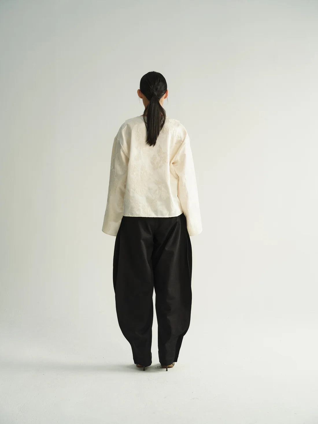 Cleo Jaquard Blouse - Ivory