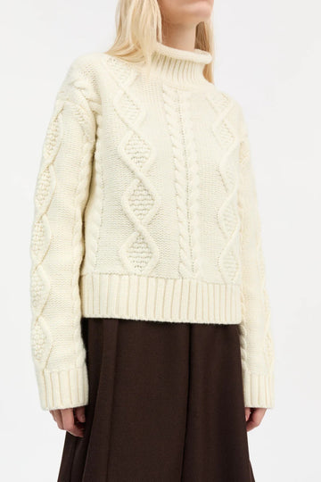 White Sun O-Neck Jumper Ecru