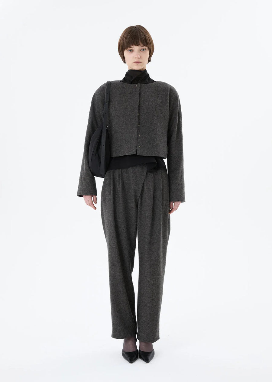 Wool Wrap Pants Charcoal