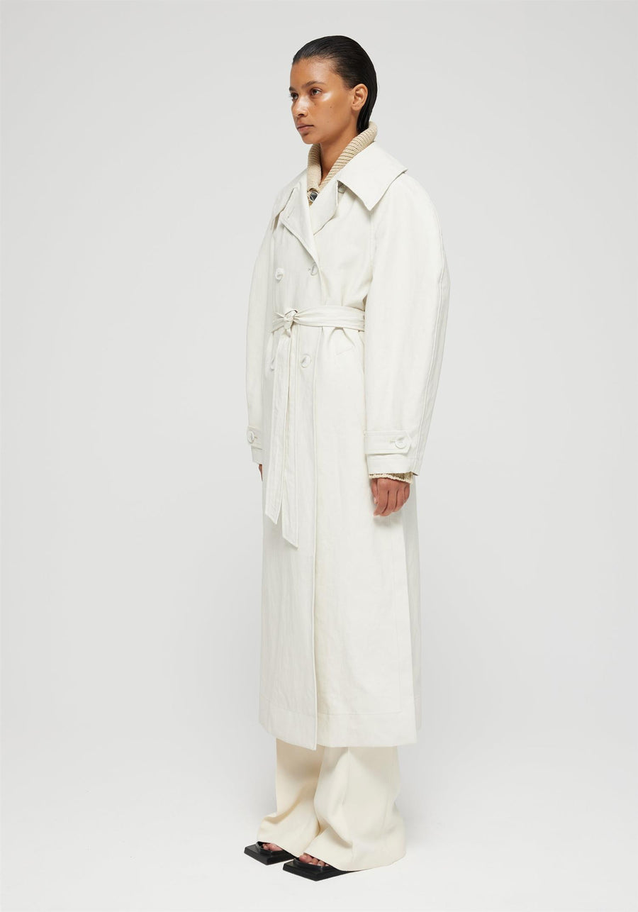 Coated Linen Trenchcoat