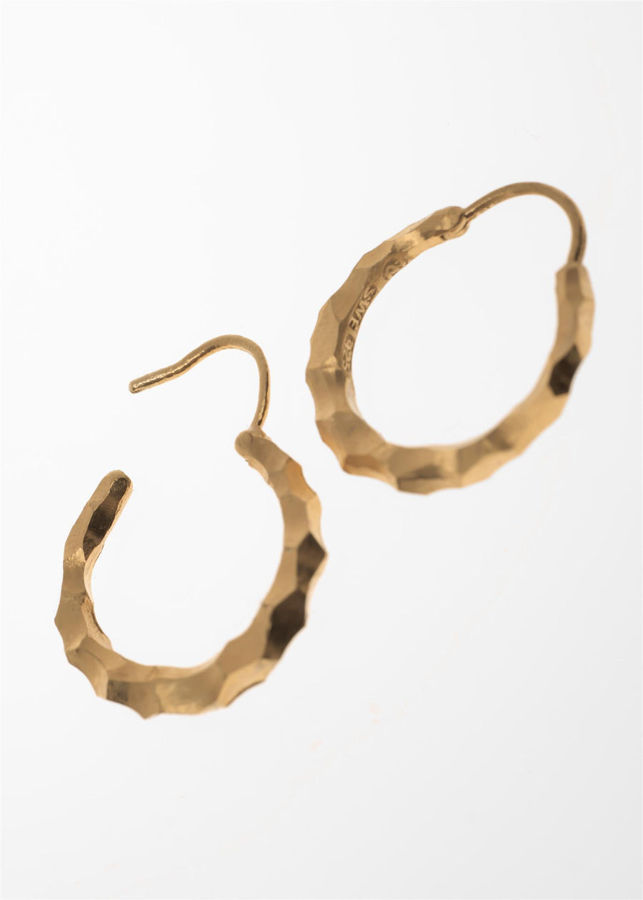 Snake Earrings Small Carved Gold