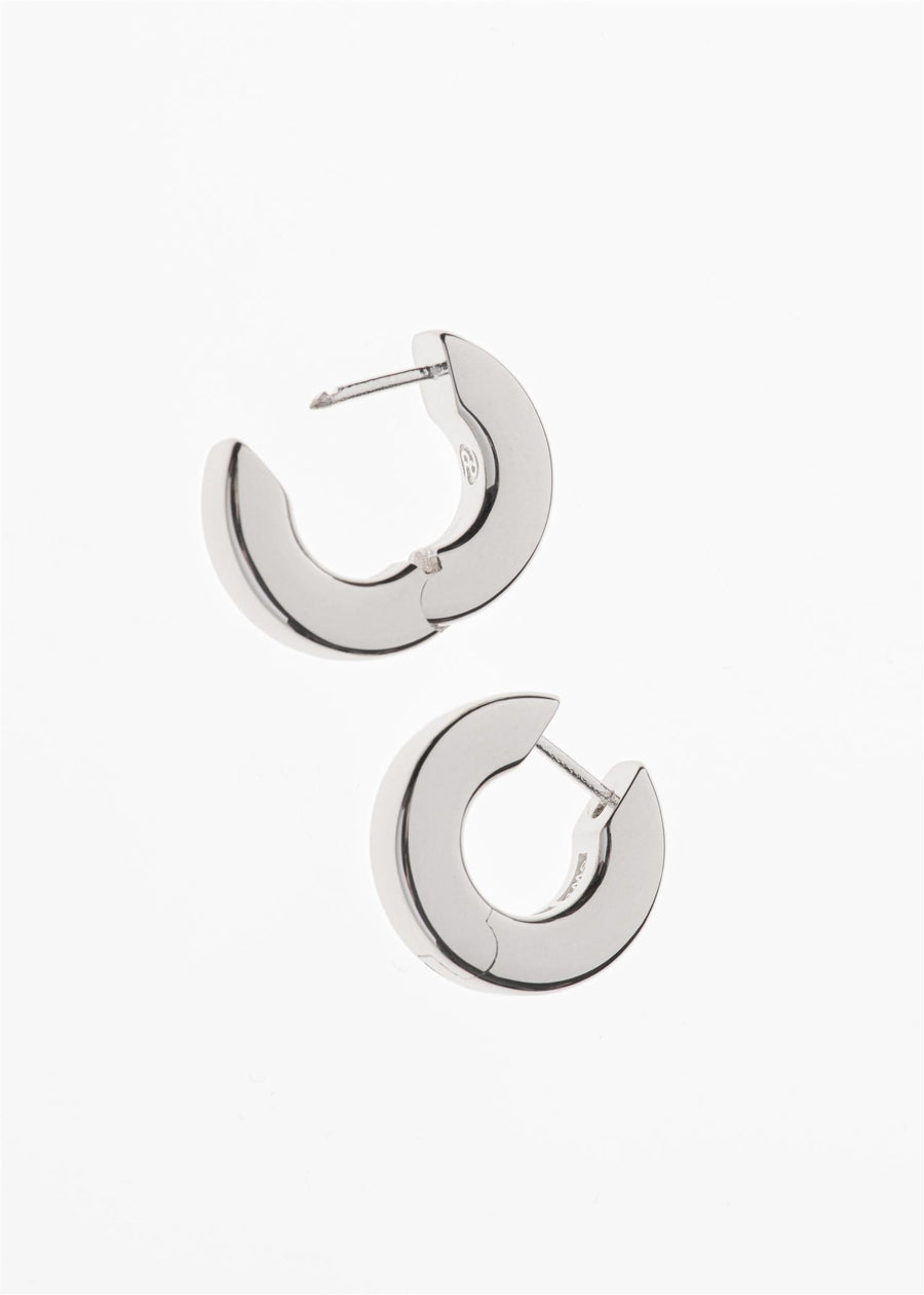 Square Earrings Medium Silver